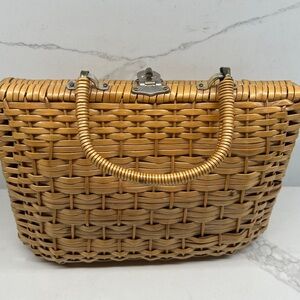 1950’s Vintage Rattan Handmade Handbag